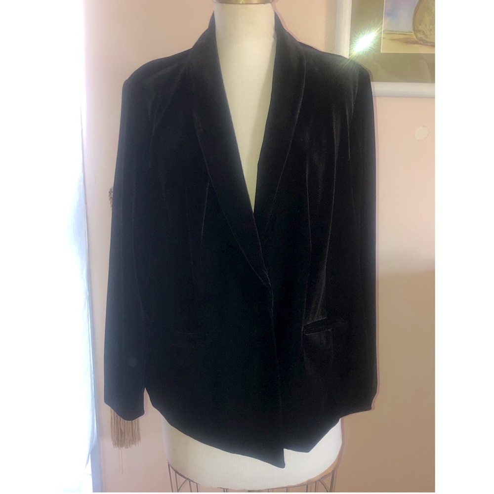 STRETCH VELVET BLAZER, sz. 1X; INC INTERNATIONAL CONCEPTS